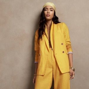 Banana Republic Linen Blazer - Yellow Umbrella